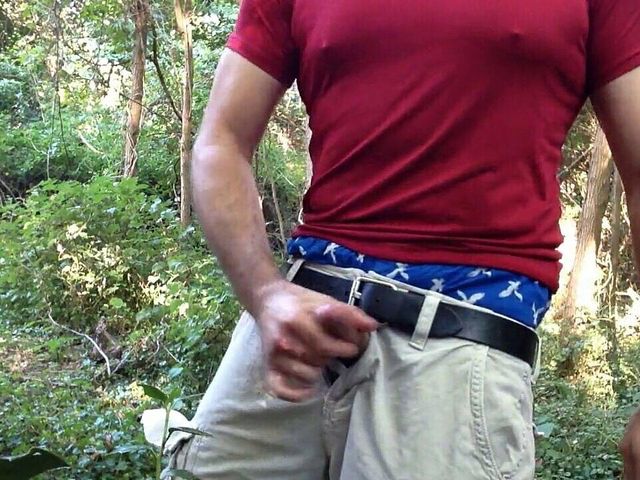 Jerking off in the Woods. Wanking in the Field, Cum. (Tjenner)