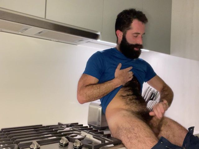 Verbal Hairy Bro Cums in the Kitchen (Guy Woof)